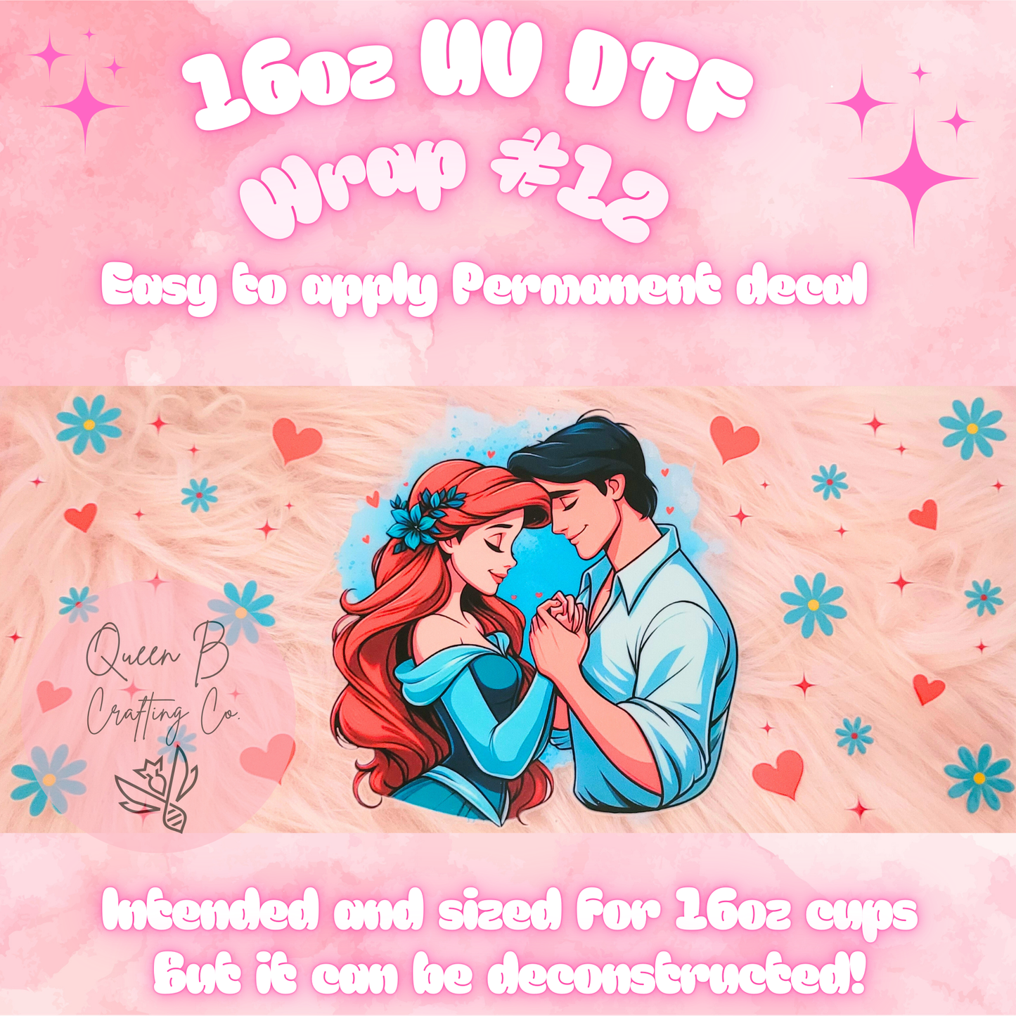 #12 UV dtf wrap| 16oz UV Dtf cup wrap