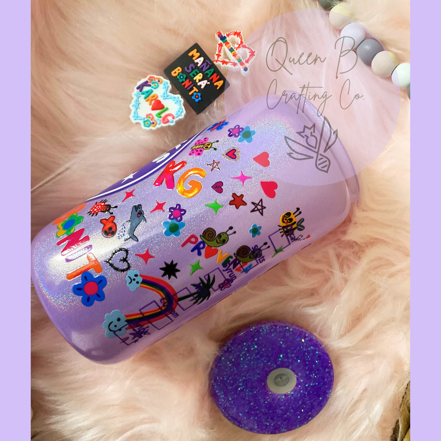 Karol G tumbler, 16oz Karol Starb Cup, karol g Cup, 16oz glass can, Gifts for her, Holiday Gift, Karol g cups, 16oz cup, purple cup