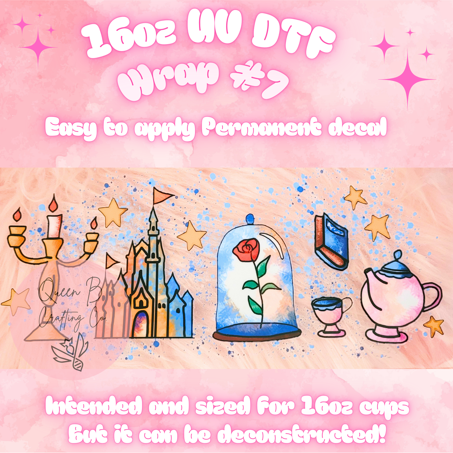 #7 UV dtf wrap| 16oz UV Dtf cup wrap