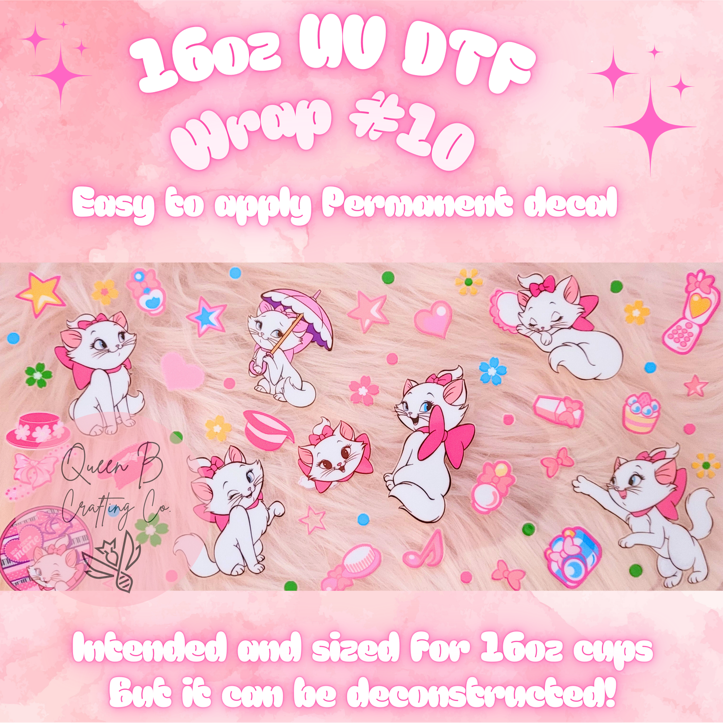 #10 UV dtf wrap| 16oz UV Dtf cup wrap