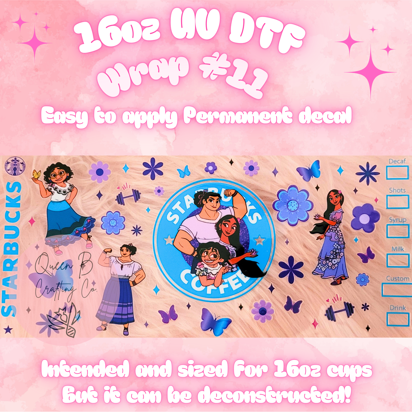 #11 UV dtf wrap| 16oz UV Dtf cup wrap