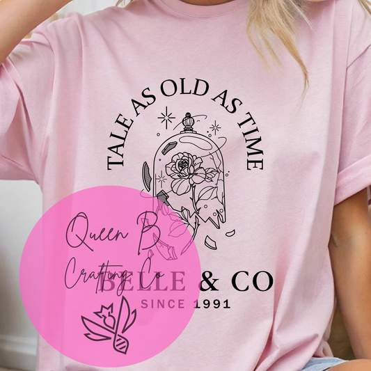 Tale as Old as Time Rose Shirt | Bookstore Princess Graphic Tee