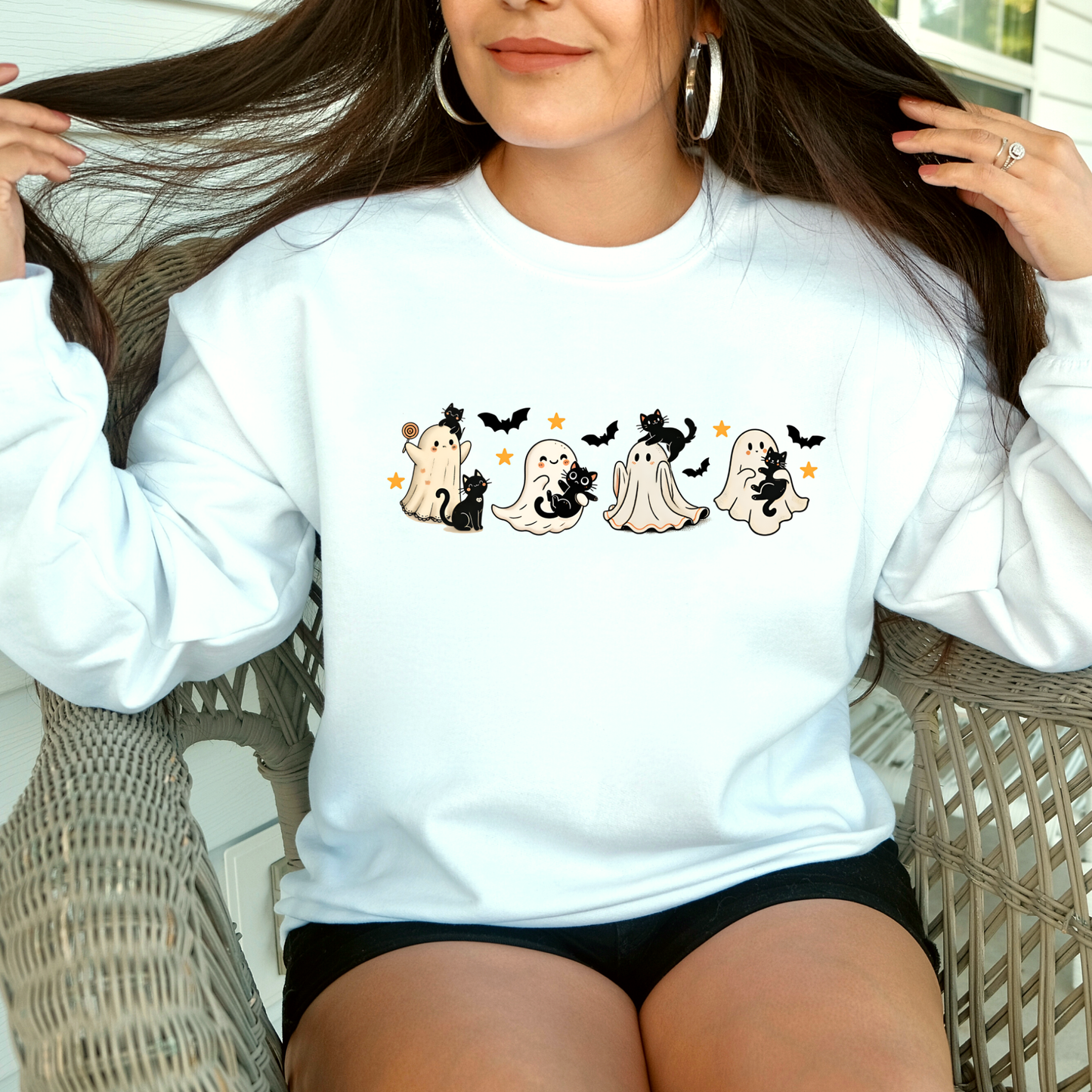 Spooky Kitty Crewneck| Halloween Crewneck| Cute Spooky Crewneck