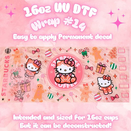 #14 UV dtf wrap| 16oz UV Dtf cup wrap
