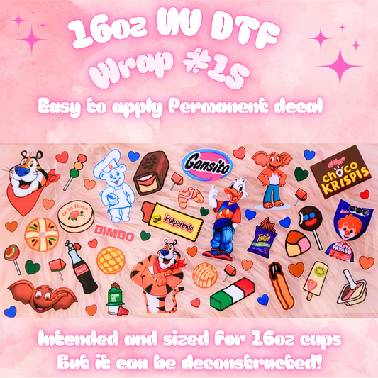 #15 UV dtf wrap| 16oz UV Dtf cup wrap