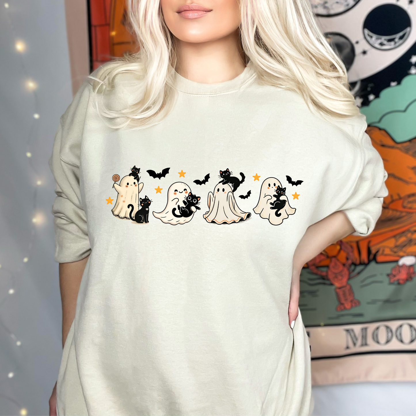 Spooky Kitty Crewneck| Halloween Crewneck| Cute Spooky Crewneck