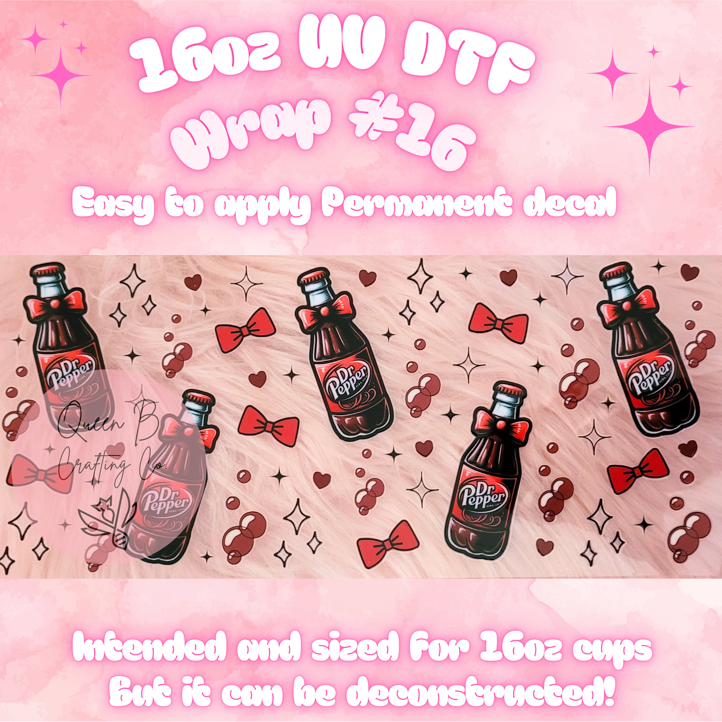 #16 UV dtf wrap| 16oz UV Dtf cup wrap