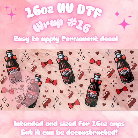 #16 UV dtf wrap| 16oz UV Dtf cup wrap