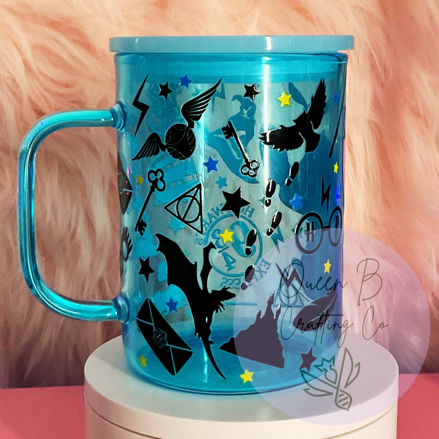 15oz blue mug, blue alien mug, blue jelly cup, stitch cup, potter stitch cup, blue alien potter mug, gift for her, gift for him